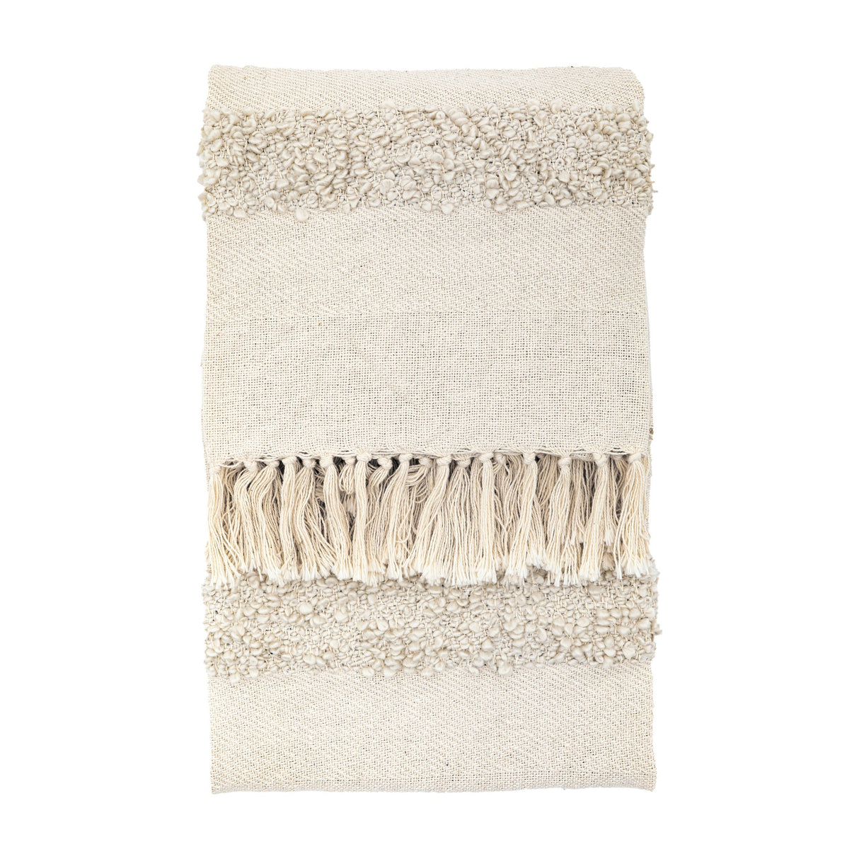 Talum Textured Cotton Throw – Cream