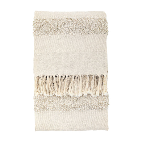 Talum Textured Cotton Throw – Cream