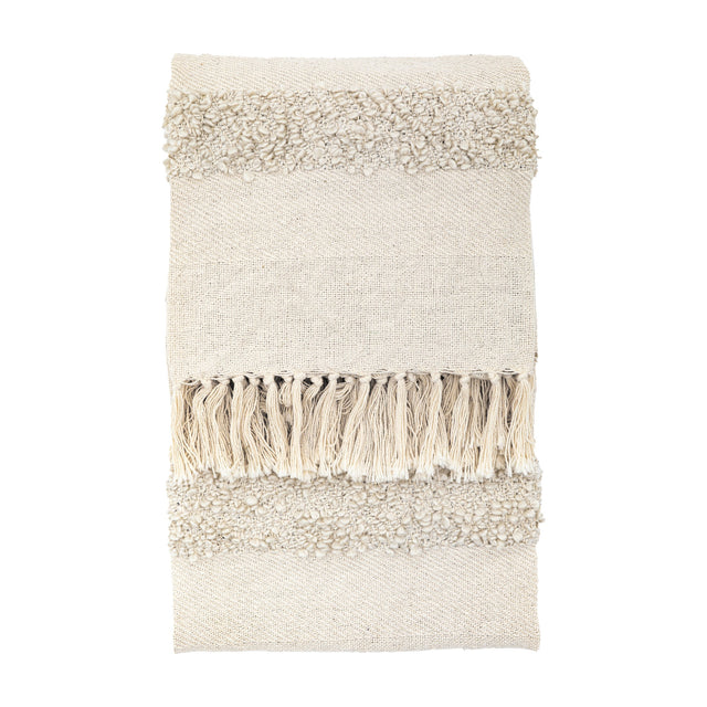 Talum Textured Cotton Throw – Cream