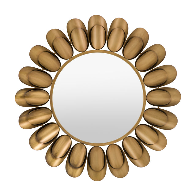Cranfield Petal Round Wall Mirror – Bronze