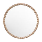 Millbrook Round Beaded Wooden Mirror – Natural
