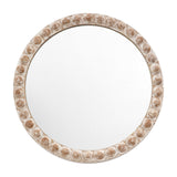 Millbrook Round Beaded Wooden Mirror – Natural