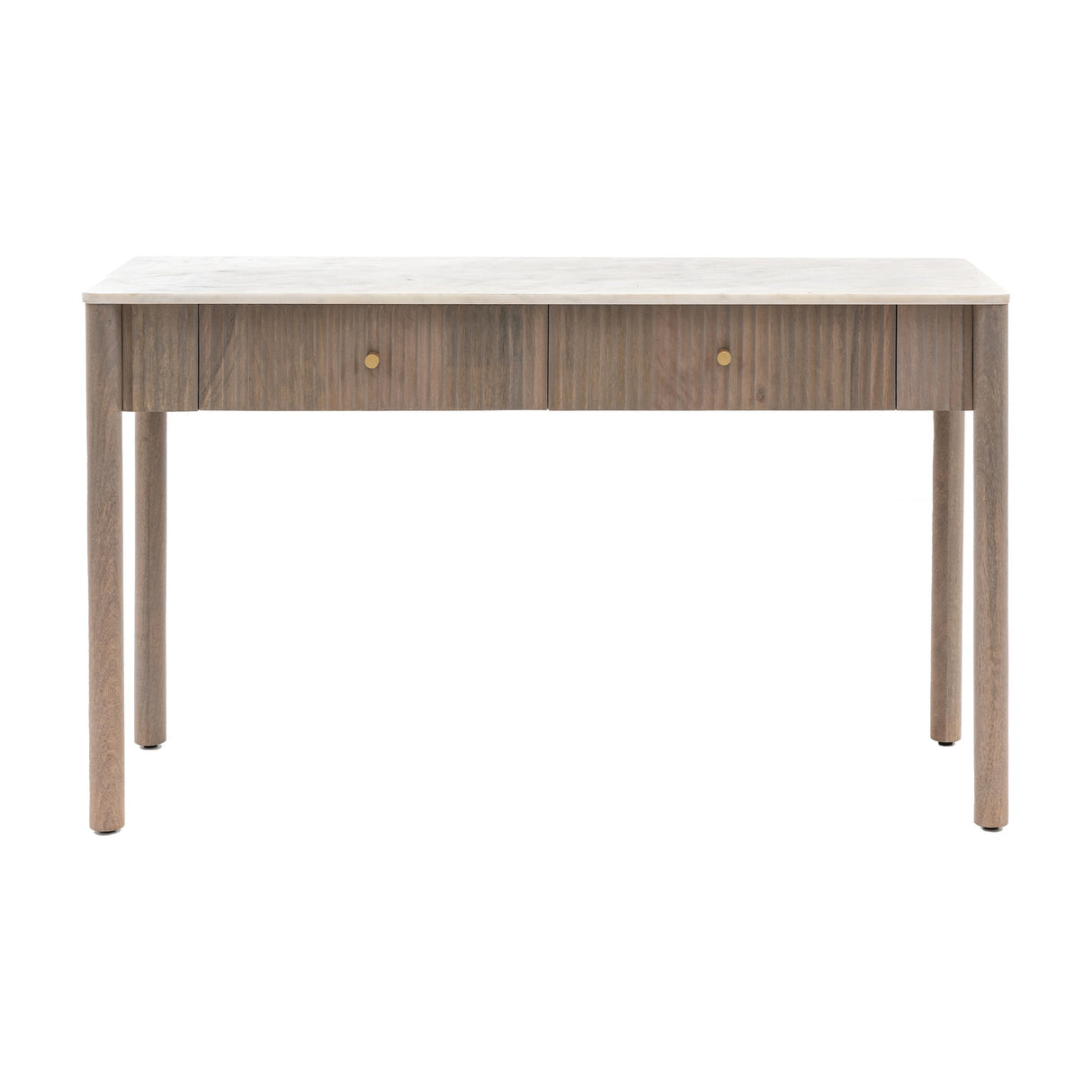 Marmo 2 Drawer Console with Marble Top – Grey Wash