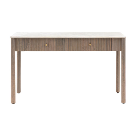 Marmo 2 Drawer Console with Marble Top – Grey Wash