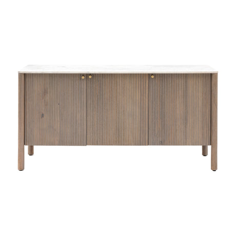 Marmo Fluted 3 Door Sideboard – Grey Wash