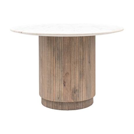 Marmo Round Marble Dining Table – White