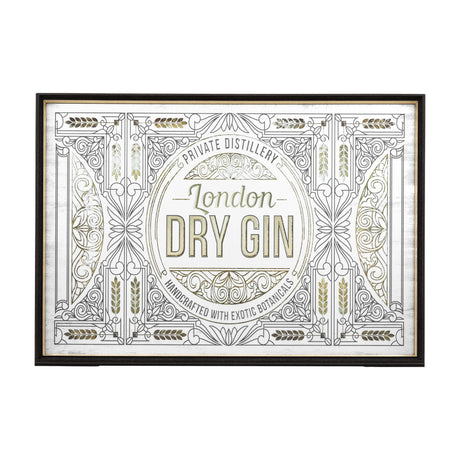 London Dry Gin Framed Mirror – Gold