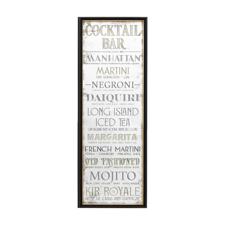 Cocktail Bar Mirrored Wall Art – Silver