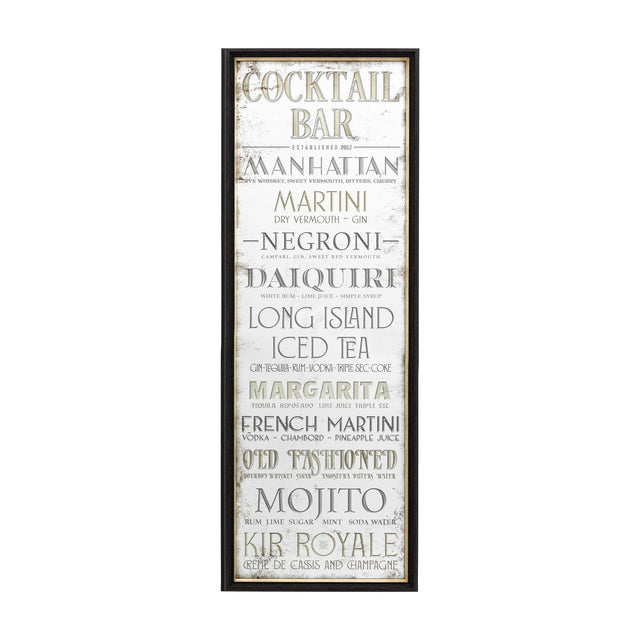 Cocktail Bar Mirrored Wall Art – Silver