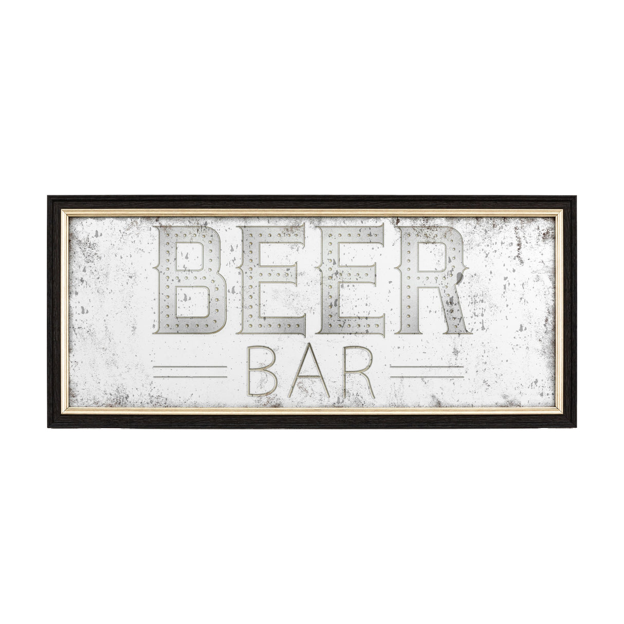 Beer Bar Mirrored Wall Sign – Silver