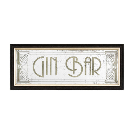 Gin Bar Art Deco Mirrored Wall Sign – Gold