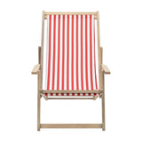 Wooden Deck Chair with Armrests