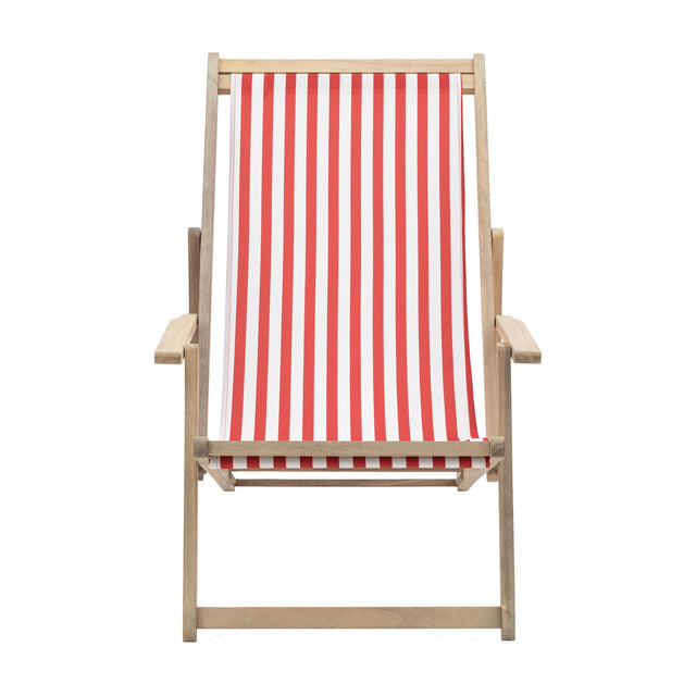 Wooden Deck Chair with Armrests