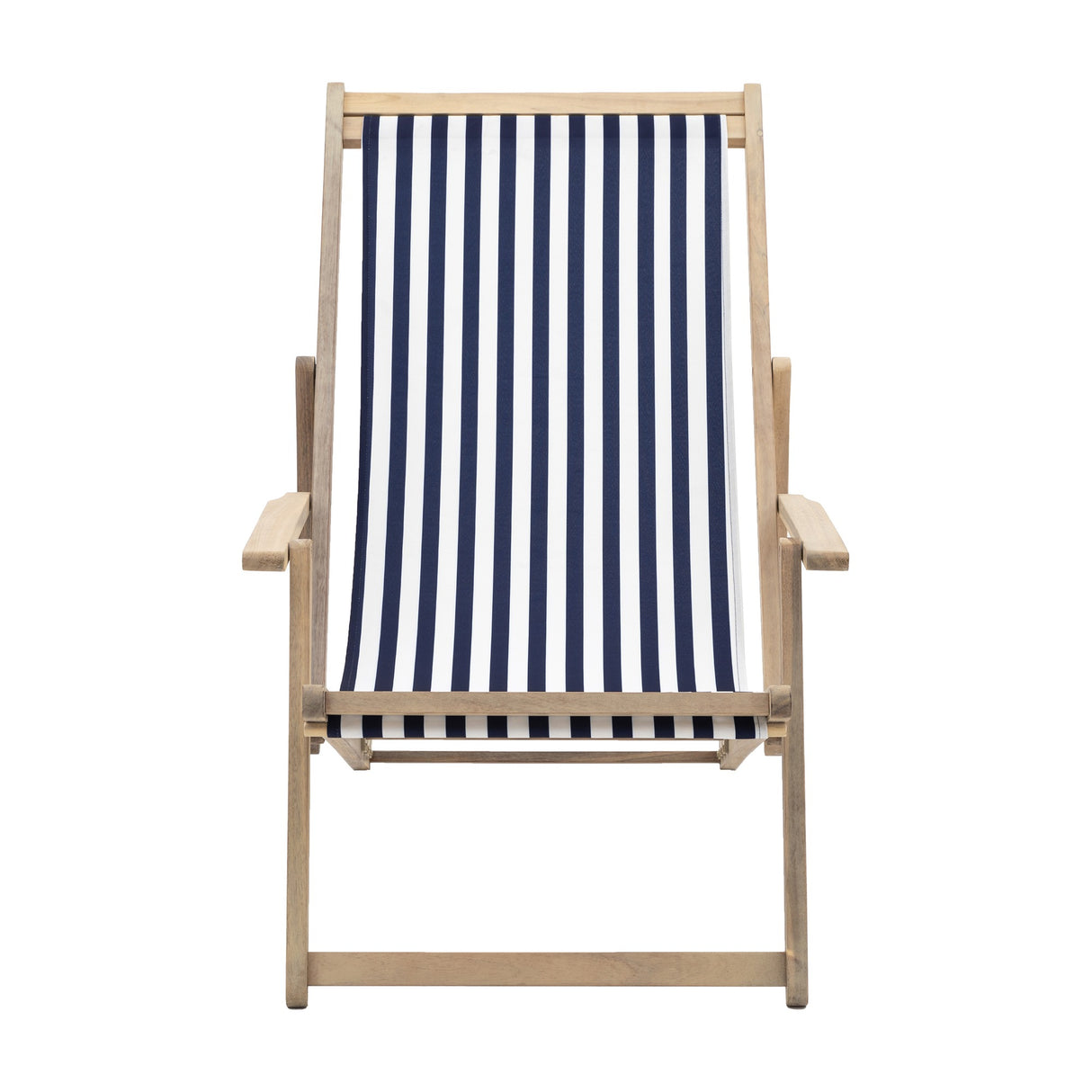Wooden Deck Chair with Armrests