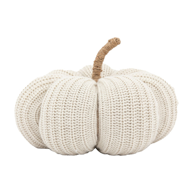 Knitted Pumpkin Ornament – Cream