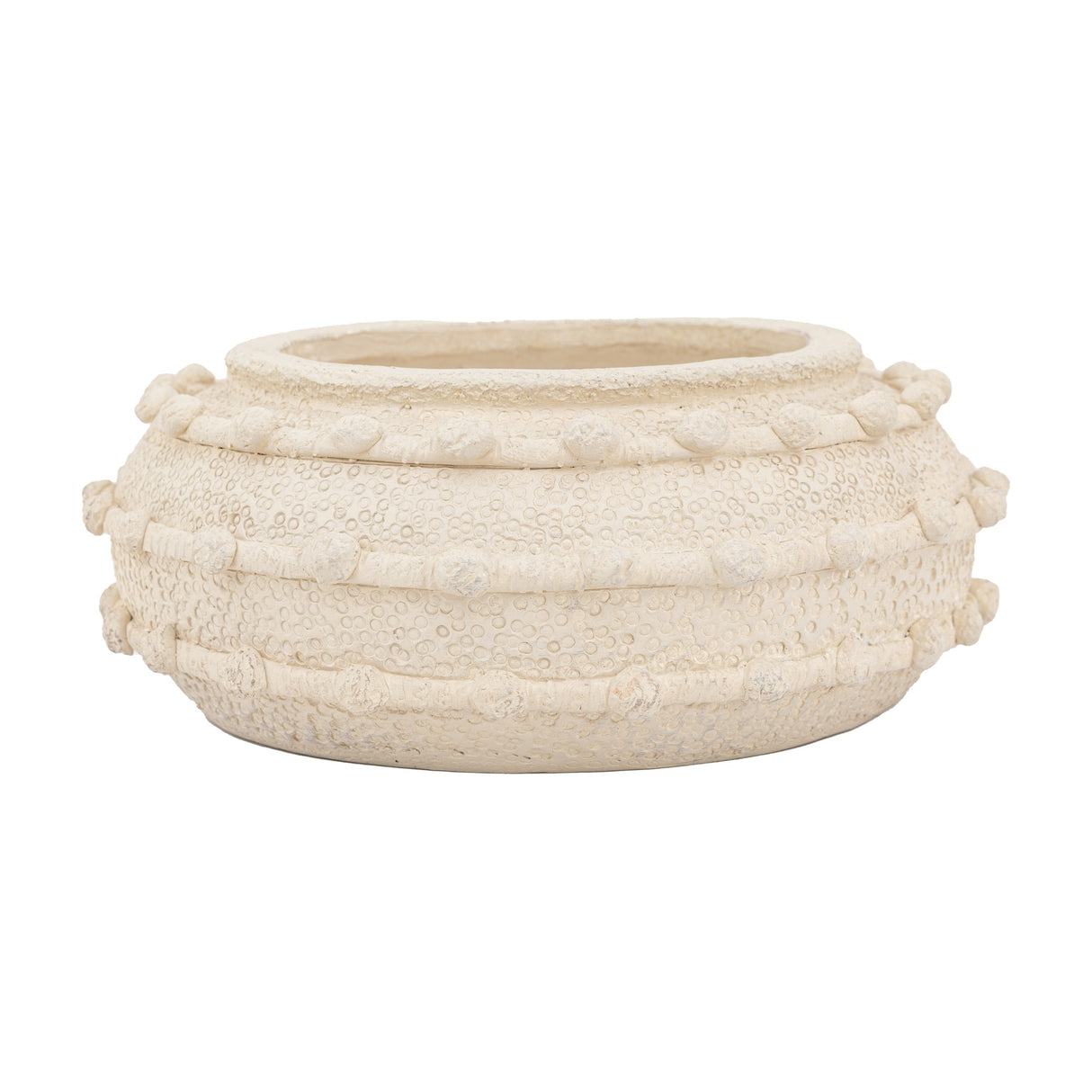Namibia Textured Bowl Vase – Cream