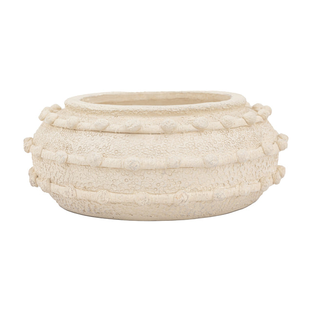 Namibia Textured Bowl Vase – Cream