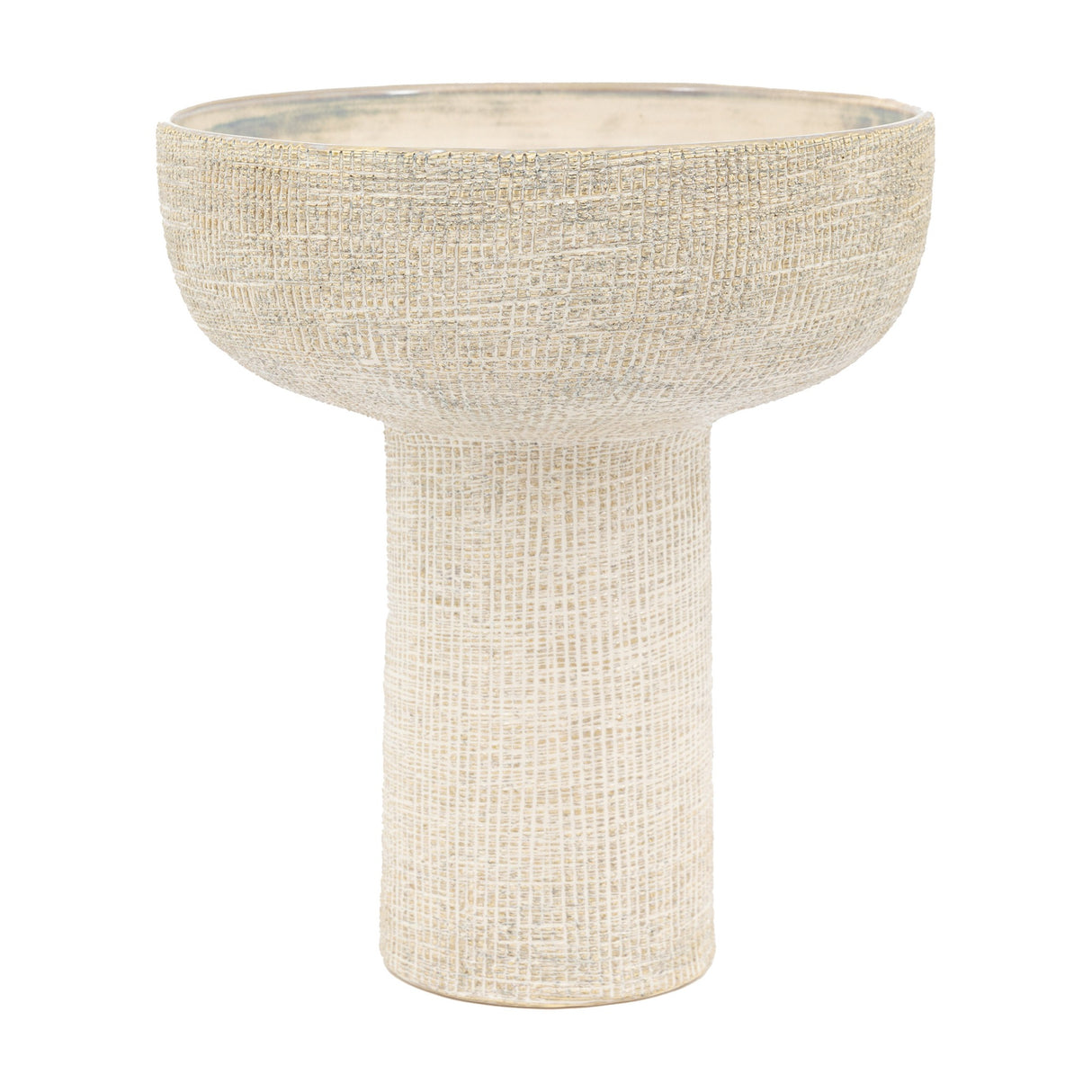 Nissi Textured Bowl Vase – Stone