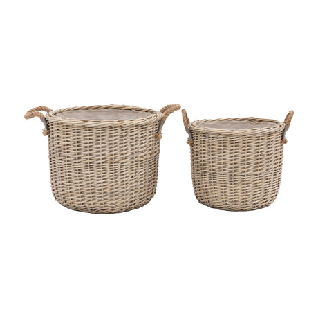 Paraiso Round Woven Baskets Set of 2 – Natural