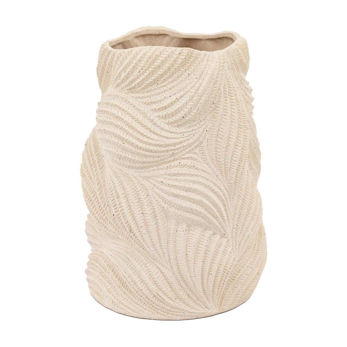 Laucala Textured Ceramic Vase – Stone
