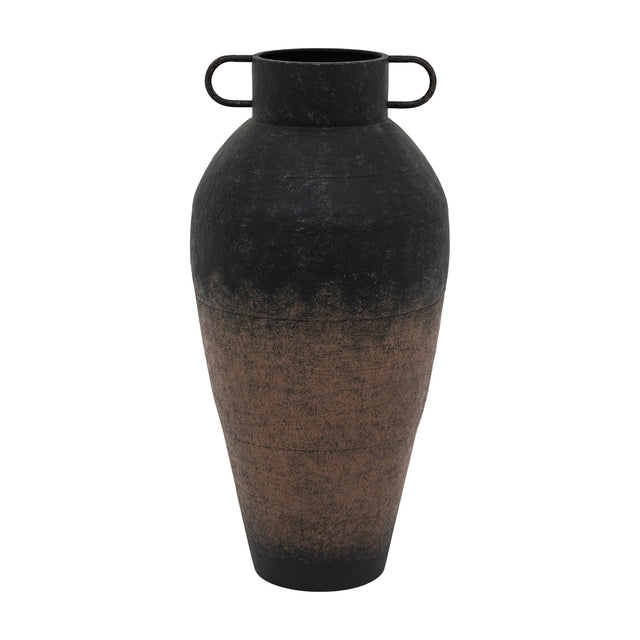Teide Metal Floor Vase with Handles – Black