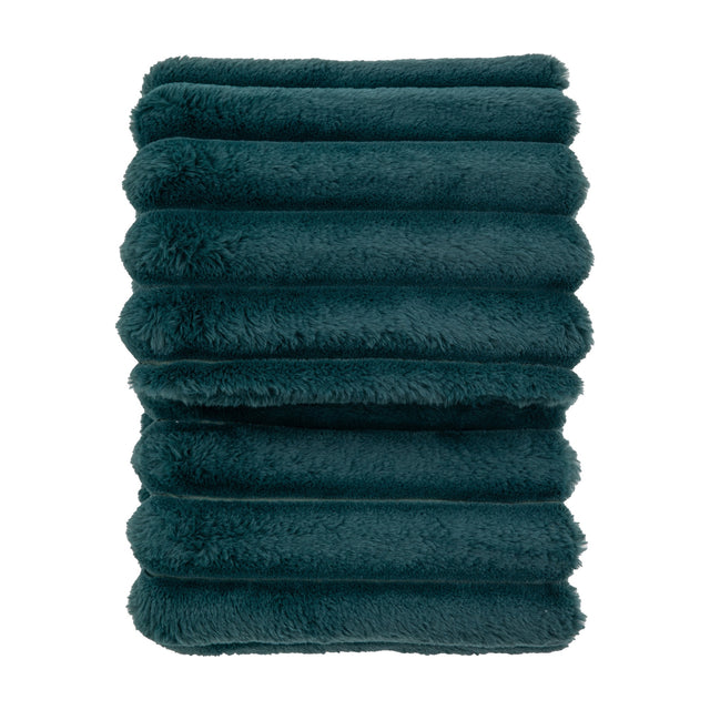 Ribbed Faux Fur Throw