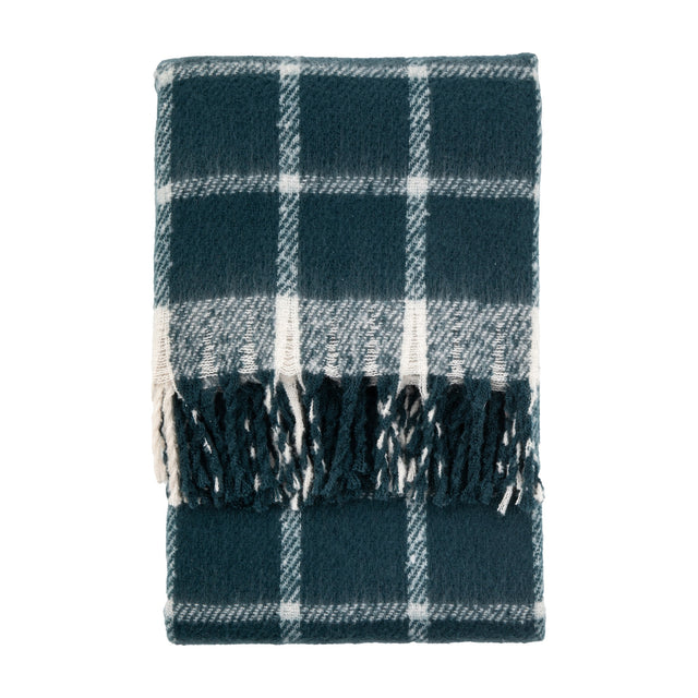 Poly Faux Mohair Check Throw