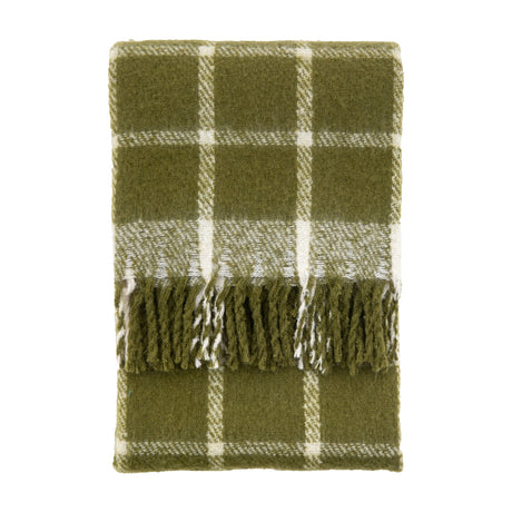 Poly Faux Mohair Check Throw
