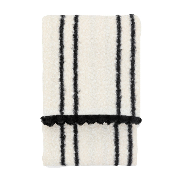 Ophelia Scalloped Bouclé Throw – Cream