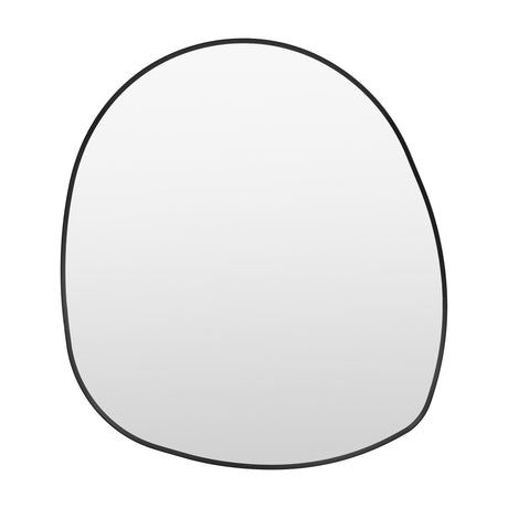 Gallery Direct Sorvane Pebble Wall Mirror with an irregular organic outline and slim black painted metal frame on a plain white background.