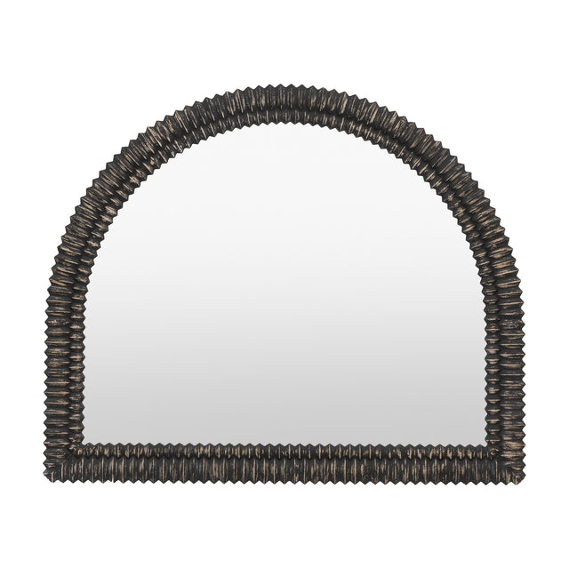 Pimlico Ribbed Arch Overmantle Mirror – Black Wash
