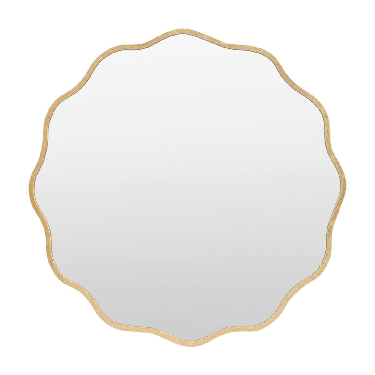 Sloane Scalloped Round Mirror – Gold