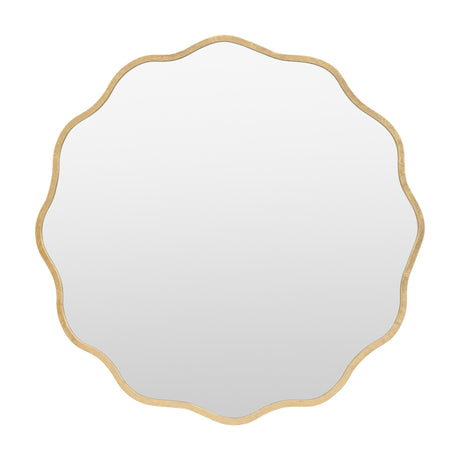 Sloane Scalloped Round Mirror – Gold