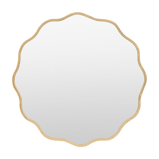 Sloane Scalloped Round Mirror – Gold