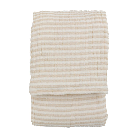 Crinkle Stripe Bedspread – Beige