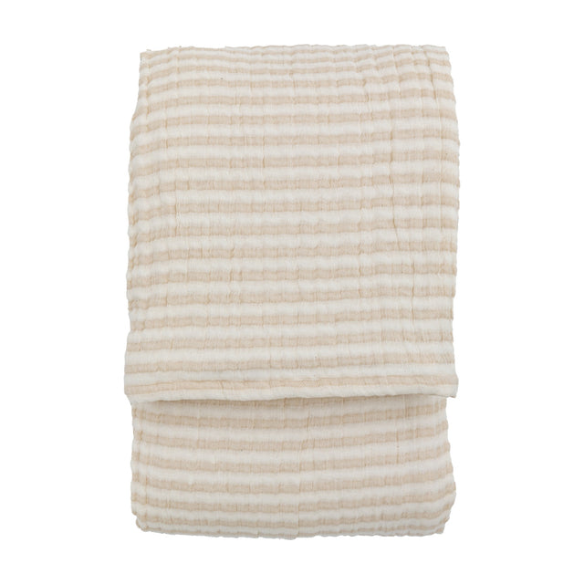 Crinkle Stripe Bedspread – Beige