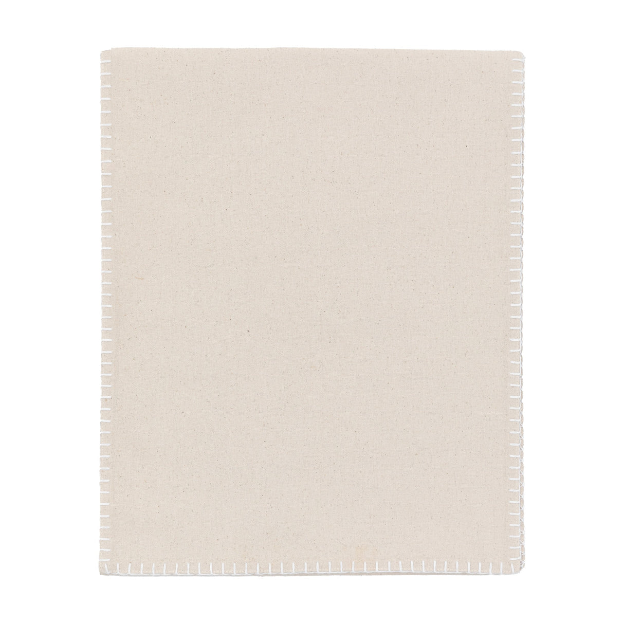 Linen Effect Table Runner with Blanket Stitch – Cream