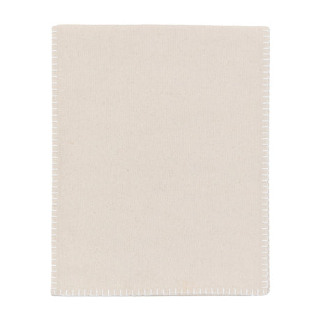 Linen Effect Table Runner with Blanket Stitch – Cream
