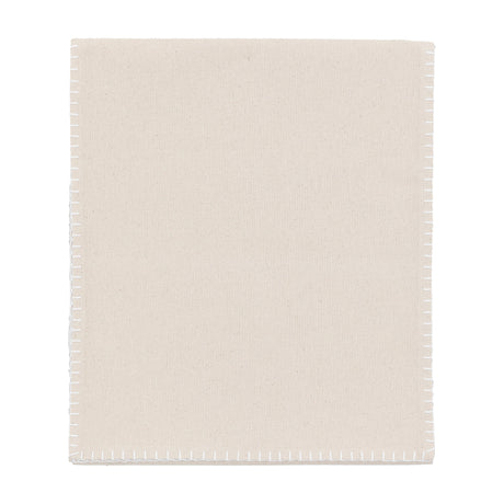 Linen Effect Table Runner with Blanket Stitch – Cream