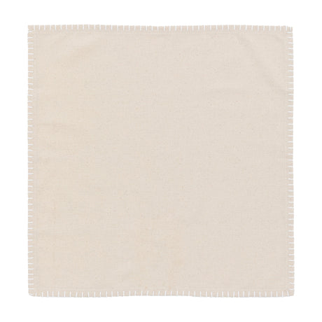 Linen Effect Napkin with Blanket Stitch Set of 4 – Cream