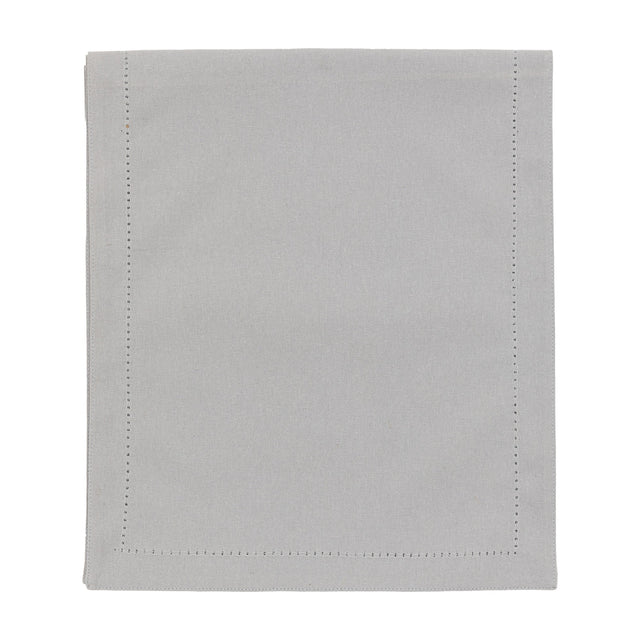 Dove Table Runner with Hemstitch Border – Grey