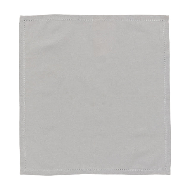 Dove Cotton Napkins with Hemstitch Border, Set of 4 – Grey