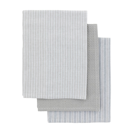 Woven Cotton Tea Towels Set of 3 – Grey