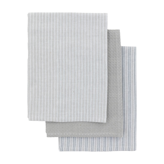 Woven Cotton Tea Towels Set of 3 – Grey