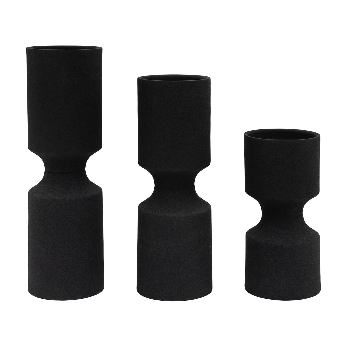 Zia Candlestick Set of 3 – Black