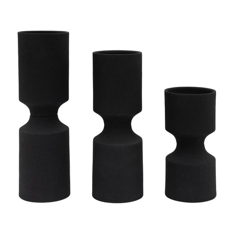 Zia Candlestick Set of 3 – Black