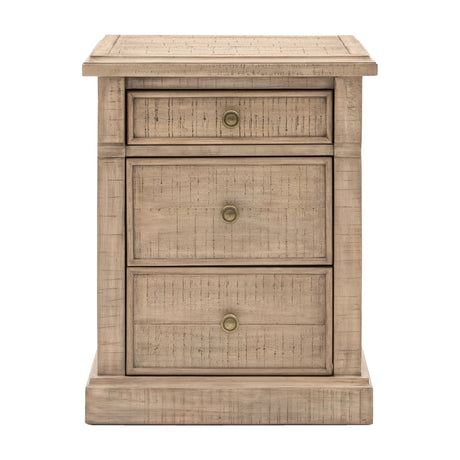 Vancouver 3 Drawer Bedside Table – Natural