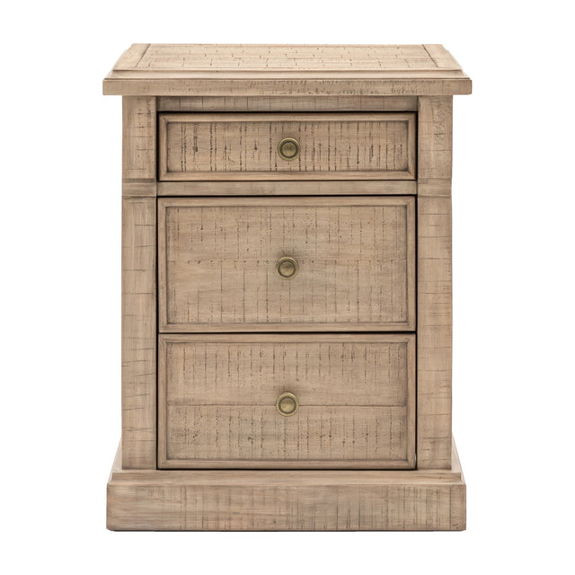 Vancouver 3 Drawer Bedside Table – Natural