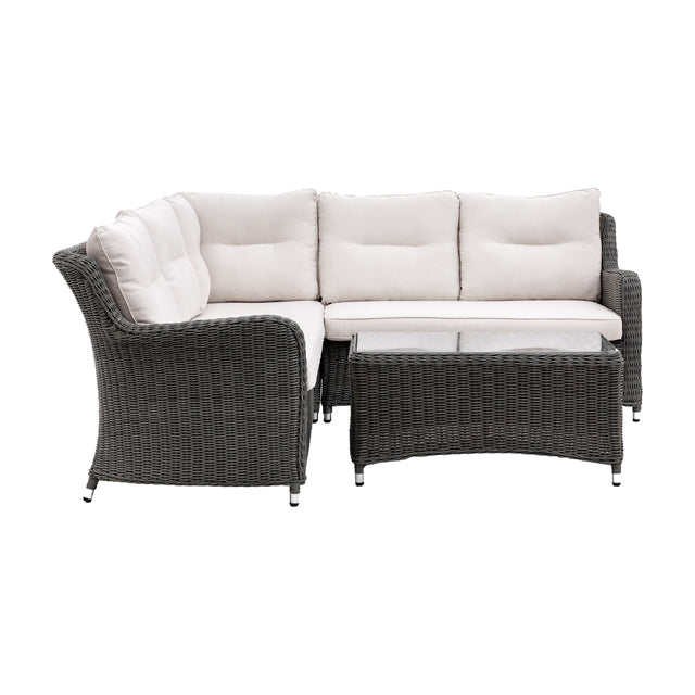 Windsor Rattan Corner Lounge Set – Grey