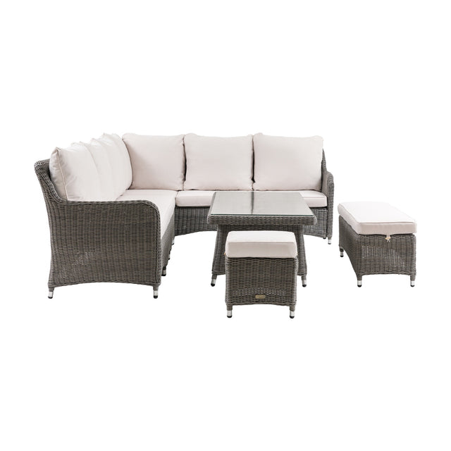 Ascot Corner Dining Set with Rising Table – Grey